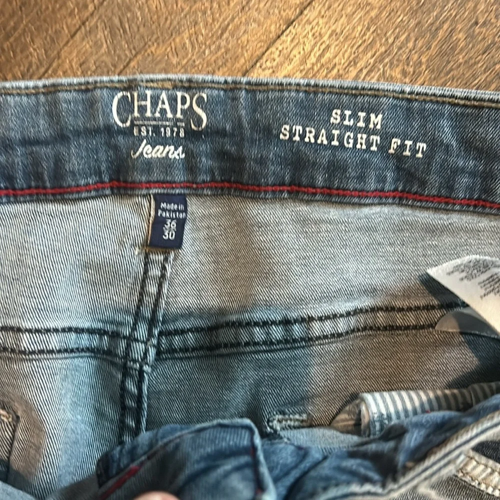 CHAPS Jeans Men Slim Straight Fit Jeans Size‎ 36 X 30 Light Wash
